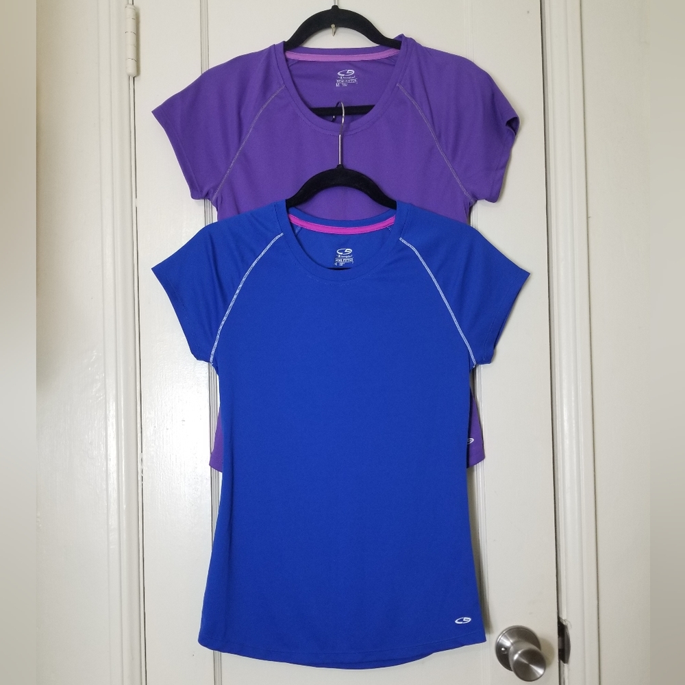 CHAMPION C9 blue and purple short sleeve polyester set of 2 tee athletic tops